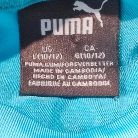 Puma athletic T-shirt light blue girl's size L (10-12) - Picture 5 of 5